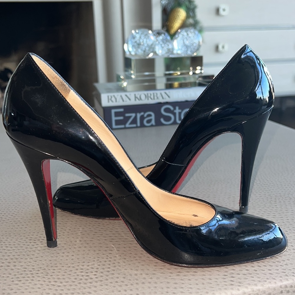 Christian Louboutin Pumps Black Patent- 39.5 in 100 mm